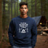 Our Camping sweatshirt features two stick people roasting wieners over a campfire with the hilarious saying, "It's All Fun & Games Until Someone Loses A Wiener."