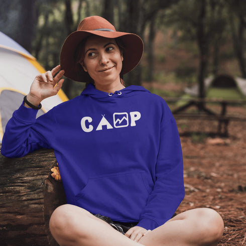 This cozy and comfortable Camping hoodie is the ultimate must-have for anyone who loves the great outdoors.