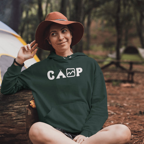 This cozy and comfortable Camping hoodie is the ultimate must-have for anyone who loves the great outdoors.