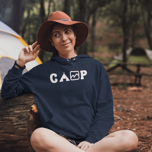 This cozy and comfortable Camping hoodie is the ultimate must-have for anyone who loves the great outdoors.