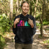 This Camping hoodie features a stunning colorful gradient forest graphic that captures the essence of the great outdoors. With the inspiring saying "WILD-Not All Who Wander Are Lost" boldly printed, it serves as a reminder to embrace your wild spirit and wanderlust.