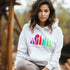 This Camping hoodie features a stunning colorful gradient forest graphic that captures the essence of the great outdoors. With the inspiring saying "WILD-Not All Who Wander Are Lost" boldly printed, it serves as a reminder to embrace your wild spirit and wanderlust.