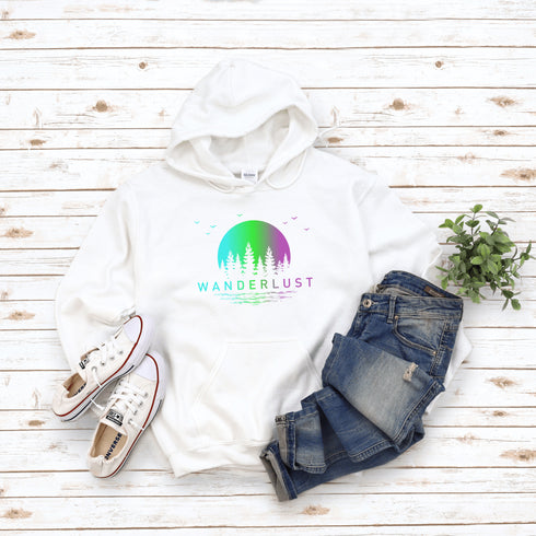 This hoodie features a stunning gradient moon and forest graphic, capturing the serene beauty of nature right on your back. Whether you're camping under the stars, hiking through the woods, or simply enjoying a bonfire with friends, this cozy hoodie will keep you warm and stylish.