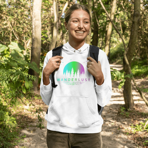 This hoodie features a stunning gradient moon and forest graphic, capturing the serene beauty of nature right on your back. Whether you're camping under the stars, hiking through the woods, or simply enjoying a bonfire with friends, this cozy hoodie will keep you warm and stylish.