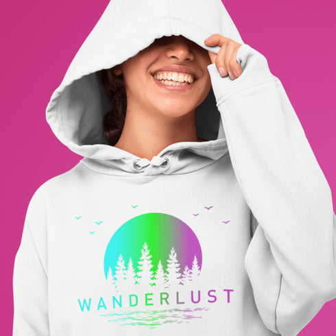 This hoodie features a stunning gradient moon and forest graphic, capturing the serene beauty of nature right on your back. Whether you're camping under the stars, hiking through the woods, or simply enjoying a bonfire with friends, this cozy hoodie will keep you warm and stylish.