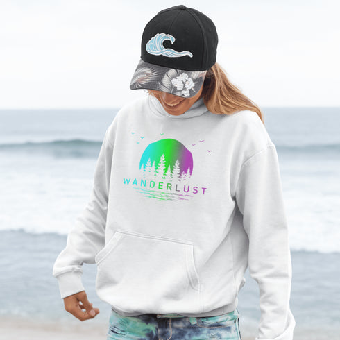 This hoodie features a stunning gradient moon and forest graphic, capturing the serene beauty of nature right on your back. Whether you're camping under the stars, hiking through the woods, or simply enjoying a bonfire with friends, this cozy hoodie will keep you warm and stylish.