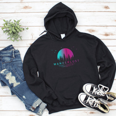 This hoodie features a stunning gradient moon and forest graphic, capturing the serene beauty of nature right on your back. Whether you're camping under the stars, hiking through the woods, or simply enjoying a bonfire with friends, this cozy hoodie will keep you warm and stylish.