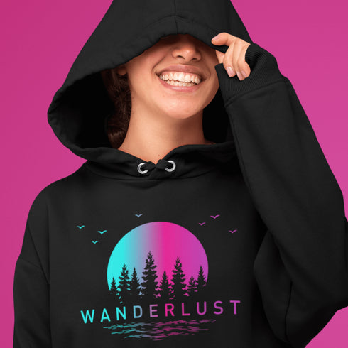 This hoodie features a stunning gradient moon and forest graphic, capturing the serene beauty of nature right on your back. Whether you're camping under the stars, hiking through the woods, or simply enjoying a bonfire with friends, this cozy hoodie will keep you warm and stylish.