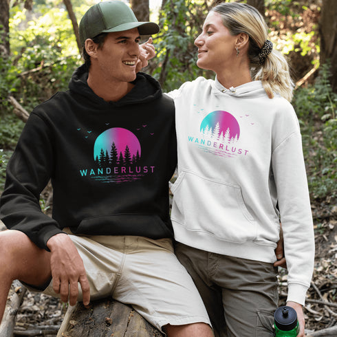 This hoodie features a stunning gradient moon and forest graphic, capturing the serene beauty of nature right on your back. Whether you're camping under the stars, hiking through the woods, or simply enjoying a bonfire with friends, this cozy hoodie will keep you warm and stylish.