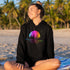 This hoodie features a vibrant and colorful gradient nature scene that will transport you to the great outdoors every time you wear it. The word "Wanderlust" emblazoned across the front serves as a reminder of your passion for exploration and the call of the wild.