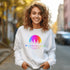 This crewneck features a vibrant and colorful gradient nature scene that will transport you to the great outdoors every time you wear it. The word "Wanderlust" emblazoned across the front serves as a reminder of your passion for exploration and the call of the wild.