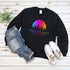 This crewneck features a vibrant and colorful gradient nature scene that will transport you to the great outdoors every time you wear it. The word "Wanderlust" emblazoned across the front serves as a reminder of your passion for exploration and the call of the wild.