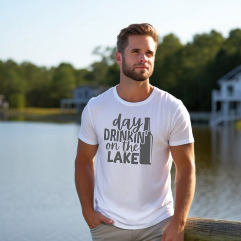 Introducing the ultimate shirt for all you lake-loving party animals out there - the "Day Drinkin' On The Lake" tee! Whether you're sipping on a cold one, casting a line, or just soaking up the sun, this shirt is your perfect companion.