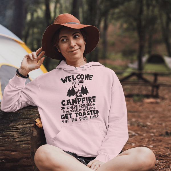 Introducing our gender-neutral hoodie, perfect for any camping enthusiast!