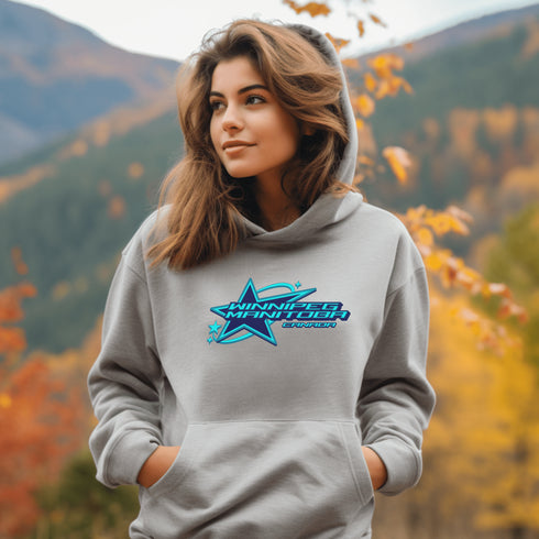 C & Win Sports Customizable-Winnipeg Manitoba Star Hoodie Sport Grey / S - C & Win Sports