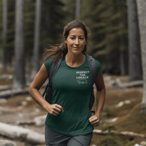 Introducing our latest camping t-shirt featuring a bear graphic and the empowering slogan "Respect The Locals". Crafted for outdoor enthusiasts and nature lovers, this shirt is a must-have for your next adventure in the wilderness.