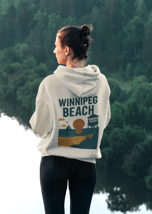 Step into vintage beach town vibes with our Winnipeg Beach Retro Scene hoodie — a stylish throwback to sun-soaked days by the lake.