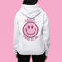 Introducing the latest must-have in your wardrobe that's guaranteed to turn frowns upside down: the Happy Face Hoodie emblazoned with the cheer-spreading command, "Smile...Pass it on." This isn't just any ordinary hoodie; it's your ticket to becoming a walking, talking (and very cozy) ambassador of joy!