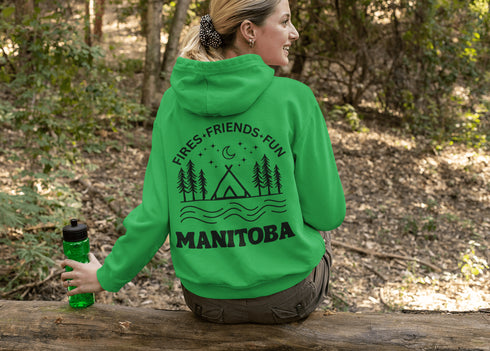 C & Win Sports Manitoba-Fires, Friends, Fun Hoodie ( Double Sided) - C & Win Sports