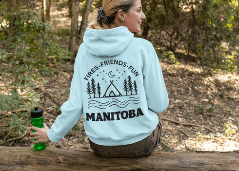 C & Win Sports Manitoba-Fires, Friends, Fun Hoodie ( Double Sided) - C & Win Sports