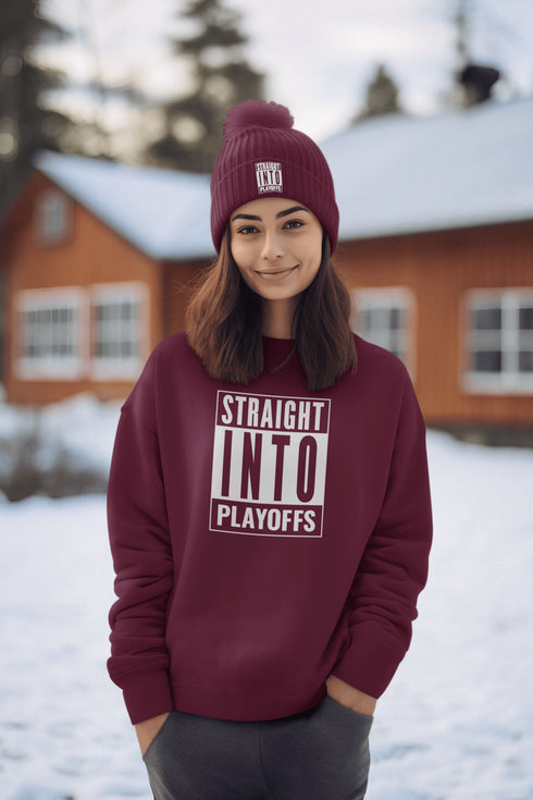 Introducing the game-changing, ice-shattering, laugh-inducing "Straight Into Playoffs" Hockey Sweatshirt! Designed for the hockey fanatic who believes in skipping the regular season drama and diving headfirst into the heart-stopping action of the playoffs.