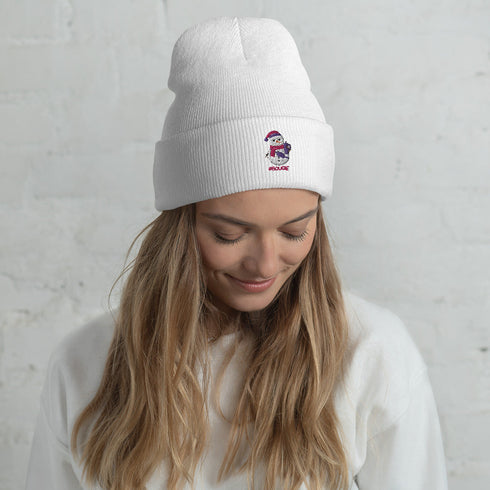 C & Win Sports Bougie Snowman Cuffed Beanie White - C & Win Sports