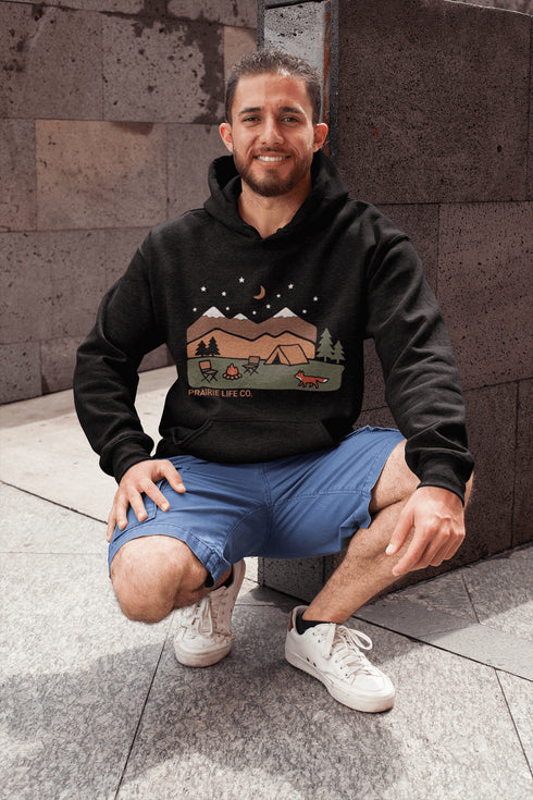Inspired by peaceful nights under the stars and the quiet magic of the outdoors, the Camping Fox Hoodie captures everything we love about life beyond the city.