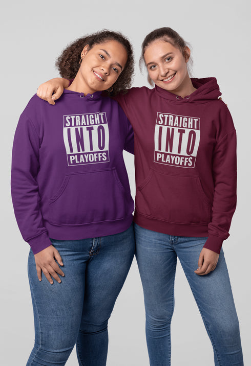 Introducing the game-changing, ice-shattering, laugh-inducing "Straight Into Playoffs" Hockey Hoodie! Designed for the hockey fanatic who believes in skipping the regular season drama and diving headfirst into the heart-stopping action of the playoffs.