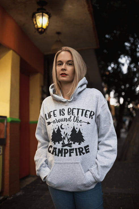 C & Win Sports Life Is Better Around The Campfire Hoodie Sport Grey / S - C & Win Sports
