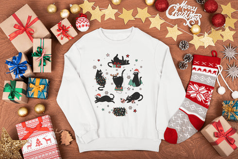 C & Win Sports Christmas Cat Sweatshirt - C & Win Sports