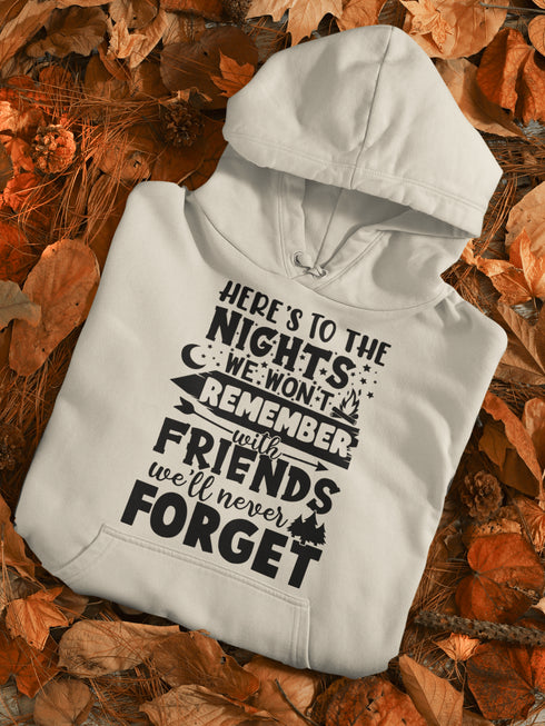 C & Win Sports Here's To The Nights We Won't Remember Hoodie - C & Win Sports