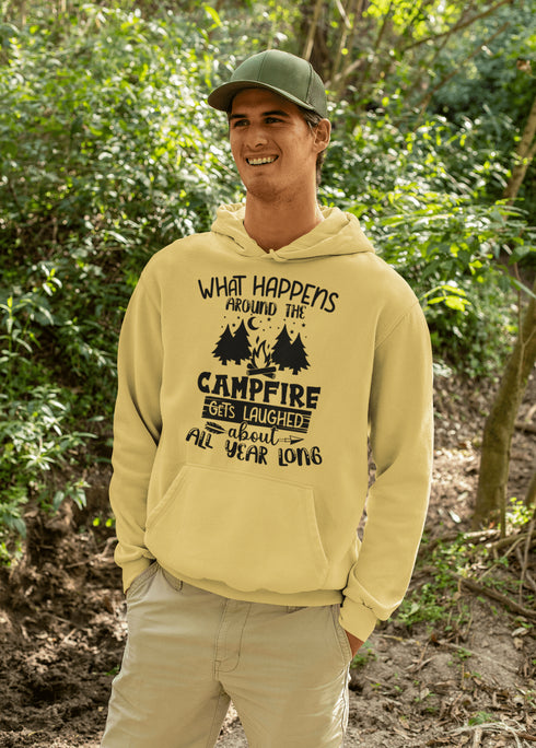 C & Win Sports What Happens Around The Campfire Hoodie - C & Win Sports