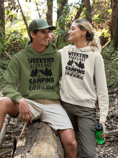 C & Win Sports Weekend Forecast: Camping-With A Good Chance Of Drinking Hoodie - C & Win Sports