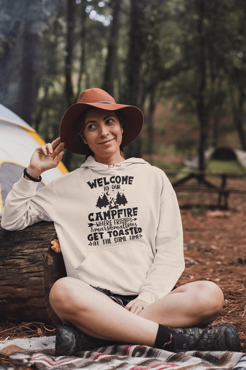 C & Win Sports Welcome To Our Campfire Hoodie Sand / S - C & Win Sports
