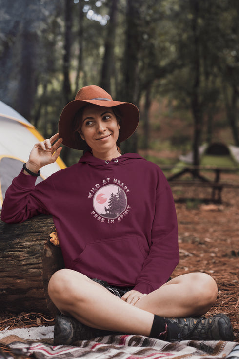 C & Win Sports Wild At Heart Free In Spirit Hoodie Maroon / S - C & Win Sports