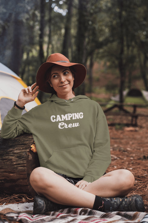 C & Win Sports Camping Crew Hoodie ( Double Sided) Military Green / S - C & Win Sports