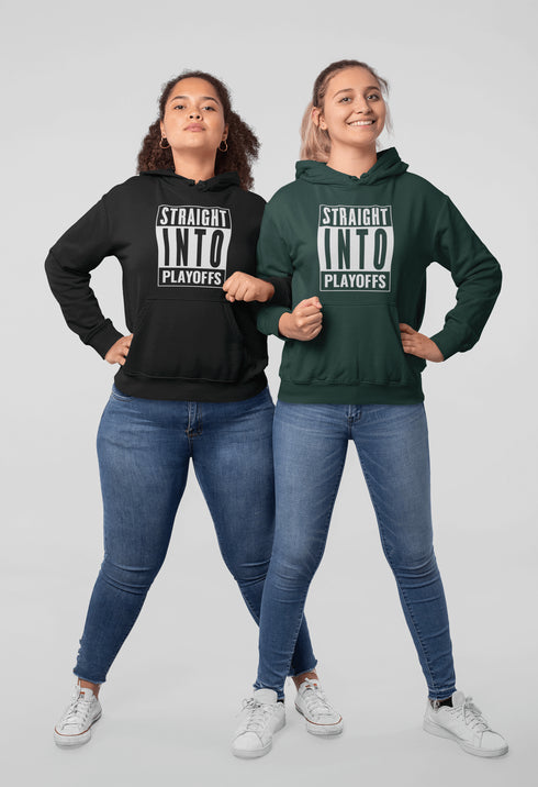 Introducing the game-changing, ice-shattering, laugh-inducing "Straight Into Playoffs" Hockey Hoodie! Designed for the hockey fanatic who believes in skipping the regular season drama and diving headfirst into the heart-stopping action of the playoffs.