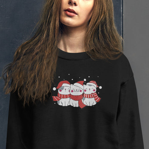C & Win Sports Embroidered Christmas Cat Sweatshirt - C & Win Sports