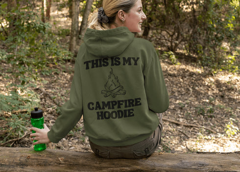 C & Win Sports This Is My Campfire Double Sided Hoodie Military Green / S - C & Win Sports