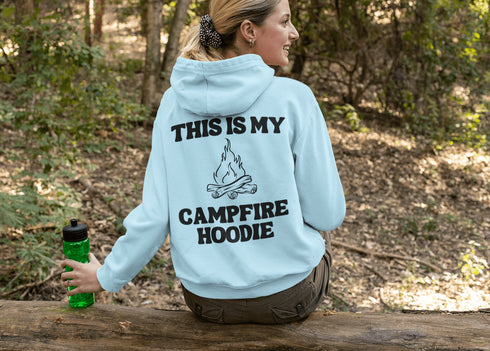 C & Win Sports This Is My Campfire Double Sided Hoodie Light Blue / S - C & Win Sports