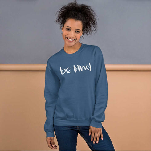 C & Win Sports BE KIND Unisex Sweatshirt Indigo Blue / S - C & Win Sports