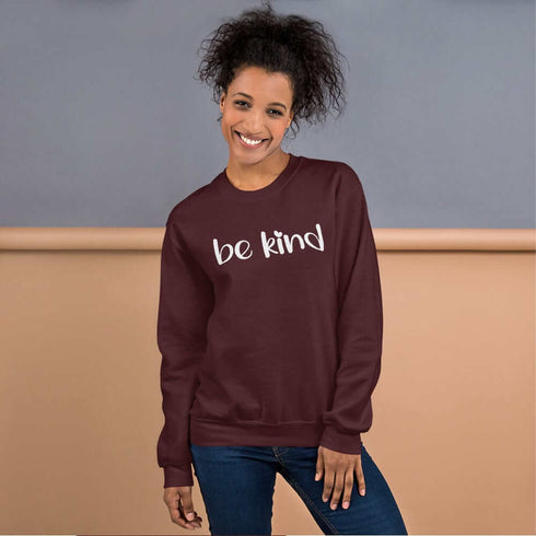 C & Win Sports BE KIND Unisex Sweatshirt Maroon / S - C & Win Sports