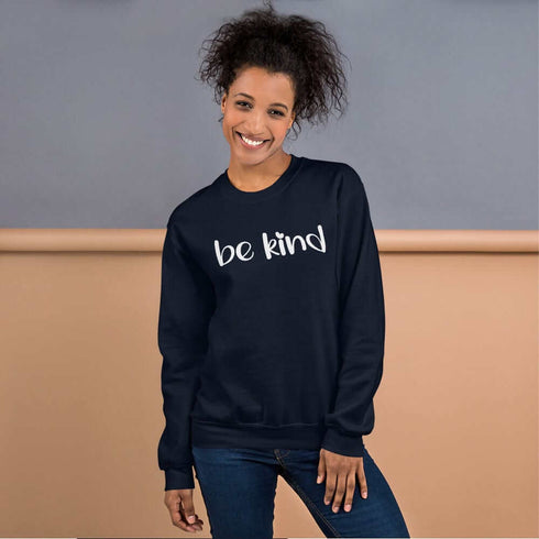 C & Win Sports BE KIND Unisex Sweatshirt Navy / S - C & Win Sports
