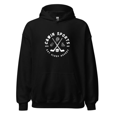 C & Win Sports Eat Sleep Hockey Sticks Hoodie - C & Win Sports