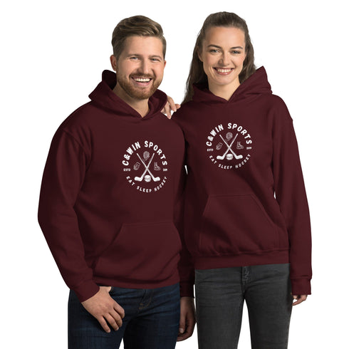 C & Win Sports Eat Sleep Hockey Sticks Hoodie - C & Win Sports