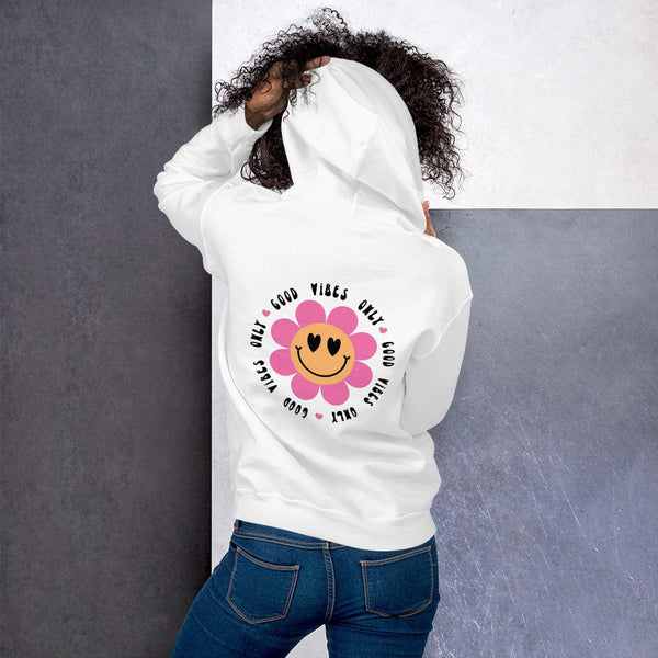 C & Win Sports GOOD VIBES ONLY Unisex Hoodie White / S - C & Win Sports