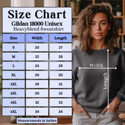 Gilden 18000 Sweatshirt Sizing Chart