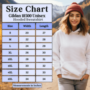 Gilden 18500 Hoodie Sizing Chart