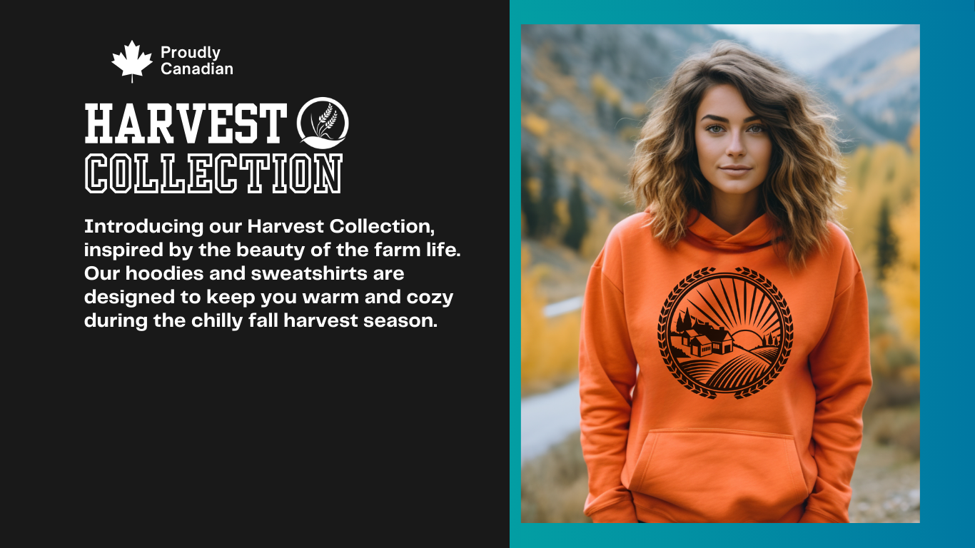 Introducing our Harvest Collection, inspired by the beauty of the farm life. Our hoodies and sweatshirts are designed to keep you warm and cozy during the chilly fall harvest season. 