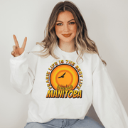 Introducing our newest addition to the Nature Shirt collection - the Sunset Sweatshirt. This gender-neutral Canada Sweater is perfect for anyone who loves the great outdoors and the beauty of nature. Featuring a stunning Prairie sunset with wheat, this sweatshirt is sure to catch the eye of anyone who sees it.